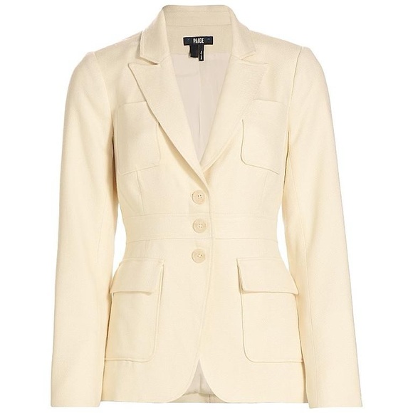 Paige Shania Three Button Blazer Size 2 NWT Cream
